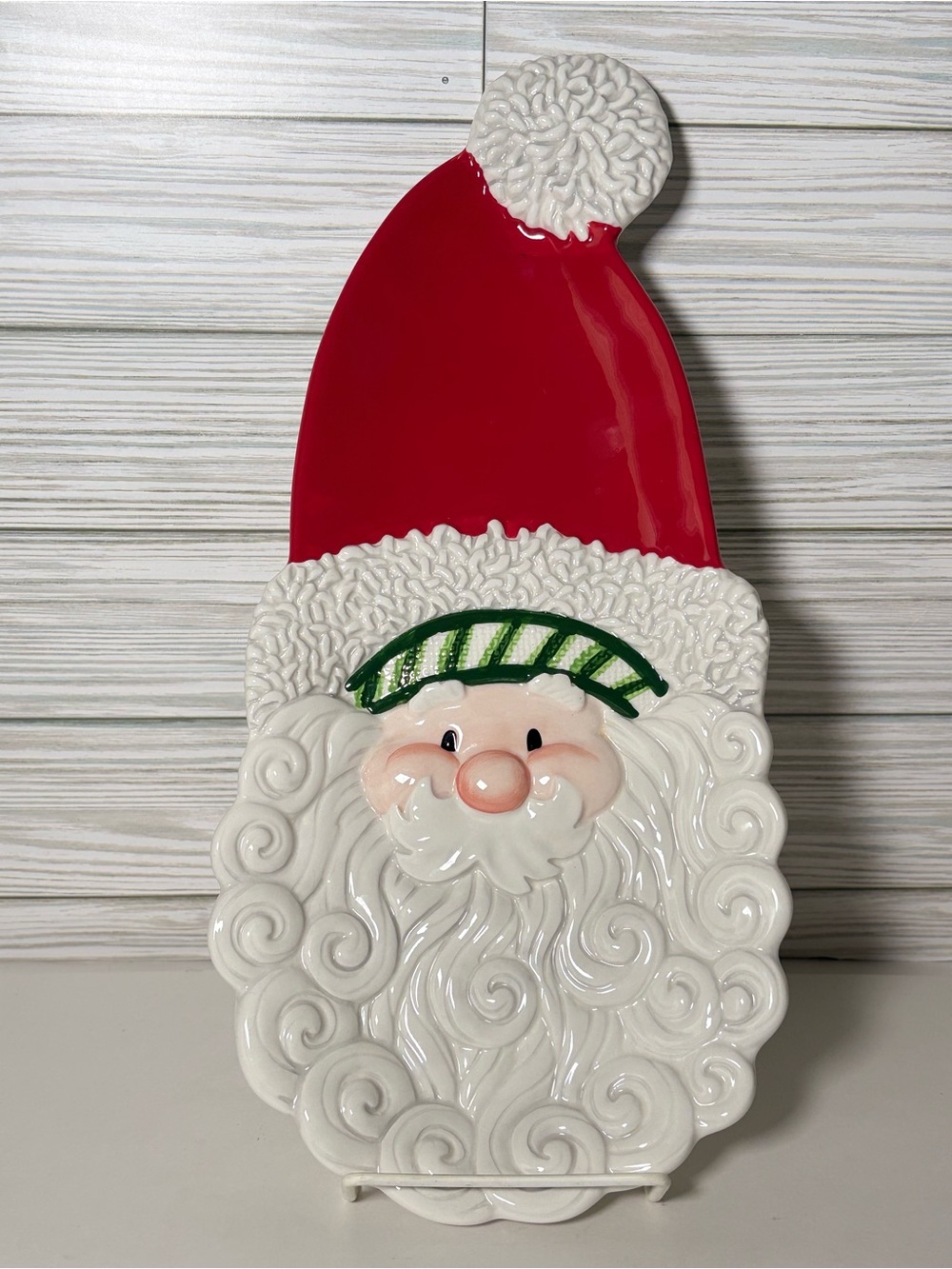 Fitz & Floyd Stocking Stuffers Santa Cookie Serving Plate Dish Tray Ceramic 2007